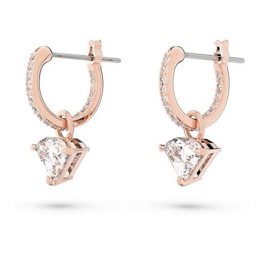 Swarovski Ortyx Ohrhänger Triangle Cut, weiß, rosevergoldet 5643738
