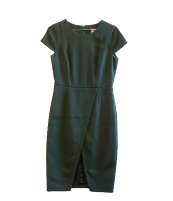 Vince Camuto Dark Green Cap Sleeve Cocktail Dress w/ Peek-A-Boo Lace on Hem  Sz 8 | eBay