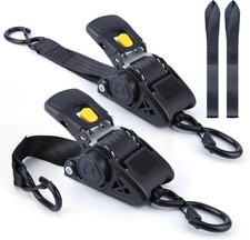 Self Retracting Ratchet Straps 3300lb Heavy Duty No Tangle Tie Downs 2 Pack