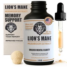 Lion's Mane Extract Mushroom Tincture Focus, Memory  Clarity Support Liquid 1oz