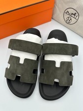 Brand New Authentic Hermes Men's Chypre Sandals Vert Foret Sz: 40