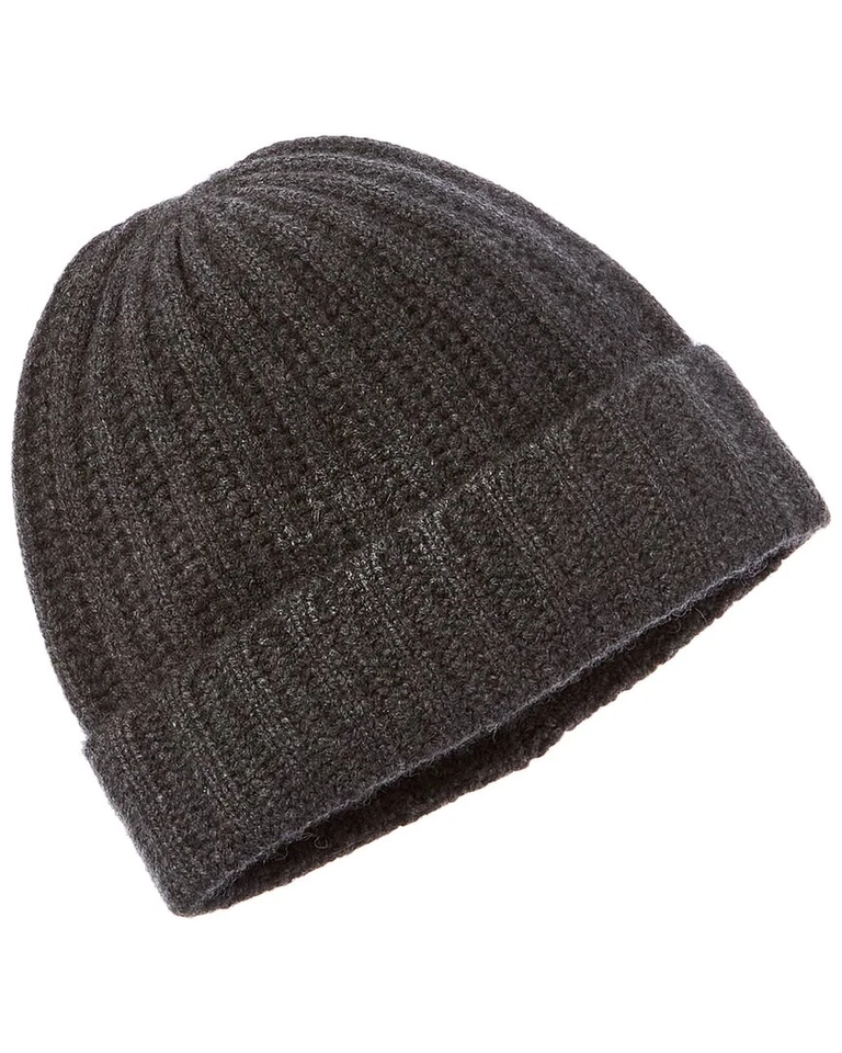 Amicale Cashmere Ladderstitch Cuffed Cashmere Beanie Women's
