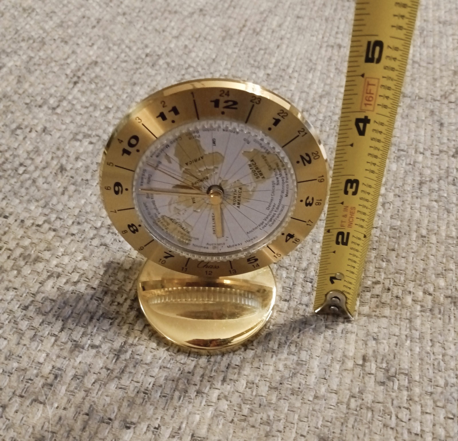 Young Town Quartz 12888 World Clock With 2 Energizer Batteries Included 