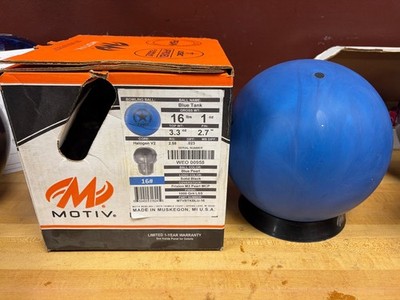 Motiv Blue Tank Bowling Ball 16lb 1oz, 3.3oz top weight, 2.7'' pin