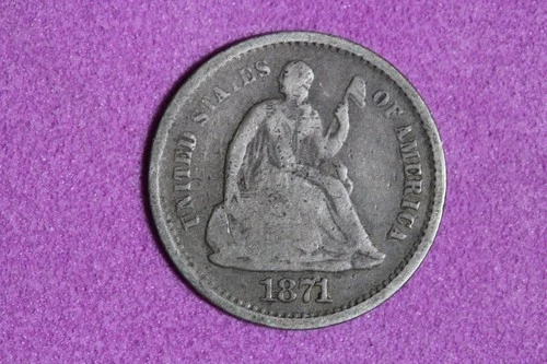 ESTATE FIND 1871 S Seated Liberty Half Dime!! #K59847