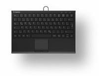 Keysonic KSK-5211ELU (De) Mini Tastatur, Hintergrundbeleuchtung, Touchpad
