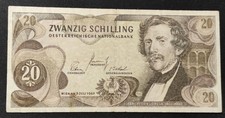 Austria 20 Shilling banknote from 1967 Pick 142