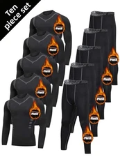 Fleece-Lined Athletic Set 10pcs Men's Fleece-Lined Athletic Set - Cozy Warm Work