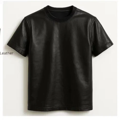 Men’s Slim Fit Black Genuine Lambskin Leather Shirt & Shorts Set | Classic Urban