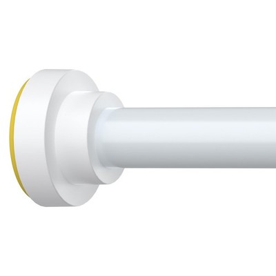 Thestoa White Shower Curtain Rod Adjustable 43-78 inch, 1Diameter Spring