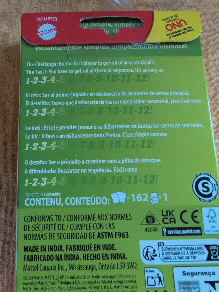 Mattel 42050 Skip-Bo Card Game - 2 to 6 Players 2023 - Image 4 of 4