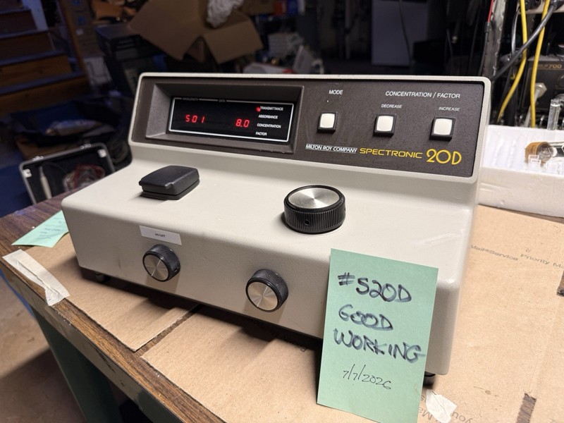 Tested Spectronic 20D Digital Spectrophotometer W Manual Tubes #s20d