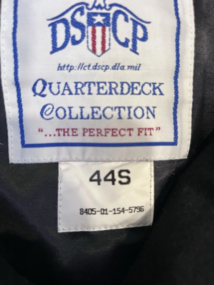 US Navy DSCP Quarterdeck Collection Wool Pea Coat Overcoat 44S Black - Image 3 of 4