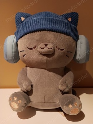 Chill Cat With Headphones 11.7'' Plush Fukuya USA New NWT US Seller