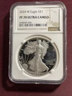 2024-W American Silver Eagle 1 Oz Proof NGC PF70 $1 Brown Label Coin - JR119
