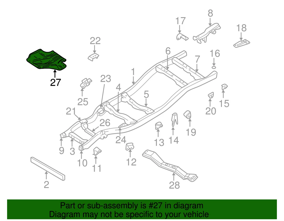 Nissan 1986-2004 genuino - Cubierta 50810-01G10 Foto 2 de 2