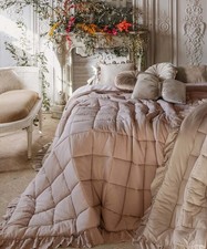 TRAPUNTA MATRIMONIALE CON GALE ROSA MALVA 300GSM BLANC MARICLO'