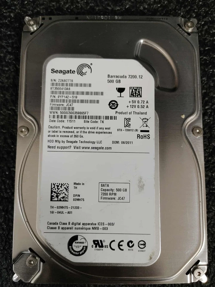Dell 2MH75 ST3500413AS 9YP142-519 500GB 7.2K RPM FW JC47 DC 11511 SATA 3.5" HDD - Image 2 of 4
