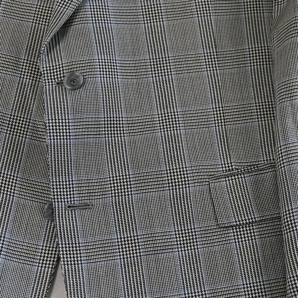 Blazer Traje Chaqueta Abrigo Deportivo Hart Shaffner Marx 46R Gris Cuadros Lana EE. UU. Para Hombre Foto 3 de 4