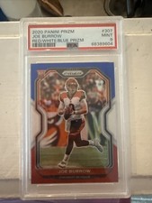 2020 Panini Prizm Joe Burrow RC Red White and Blue Rookie #307 Bengals PSA 9