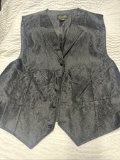 Scully Men s Vest 100 Polyester Black With Black Paisley Pattern Extra Large