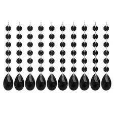 Teardrop Crystal Chandelier, 10 Pack 165mm Length Prisms Part, Black