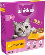 Whiskas 7+ With Delicious Chicken 800g Box Senior Cat Dry Food 12.49 per kilo