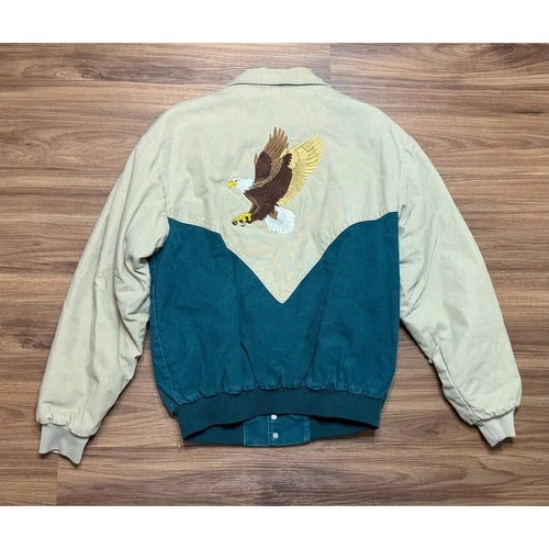 VTG Westark USA Men Canvas Bomber Western Jacket Eagle Embroidered Sz M - product listing photo
