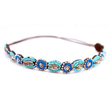 Headband Fashion Retro Style Handmade Crystal Rhinestone Beads Elastic Hair Band