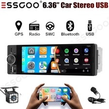 6.36" Single 1DIN Apple CarPlay Android Auto Car Radio Stereo MIC USB SWC Camera