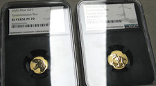 2026 1 gram & 2 Gram T-Rex Dinosaur Gold Coin 22K Reverse Proof-70 NCG #744C