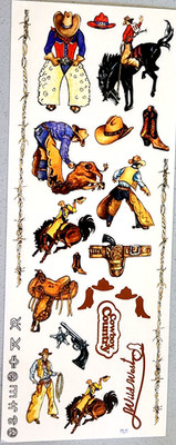 Cowboy Country Wild West Stickers 12'' Scrapbooking Sheets Crafts Etc