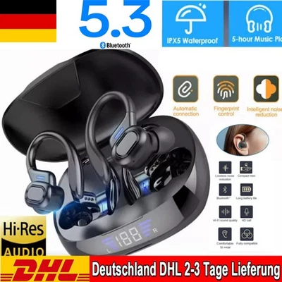 SELECTID Bluetooth 5.3 Kopfhörer In-Ear Ohrbügel Kabellos TWS Sportkopfhörer mit Mikrofon