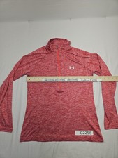 Under Armour Women's Medium HeatGear Tech 1/2 Zip Pullover Pink Running Gym