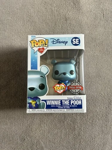 Funko Pop! Disney Winnie the Pooh Blue Metallic Figure, Make-A-Wish Exclusive