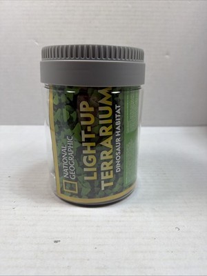 National Geographic Light-Up Dinosaur Terrarium STEM Kit, 8 Color Modes, Figures