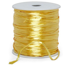 Raffia Ribbon Yellow Metallic 1 4 Inch 100 Yards Paper Mart