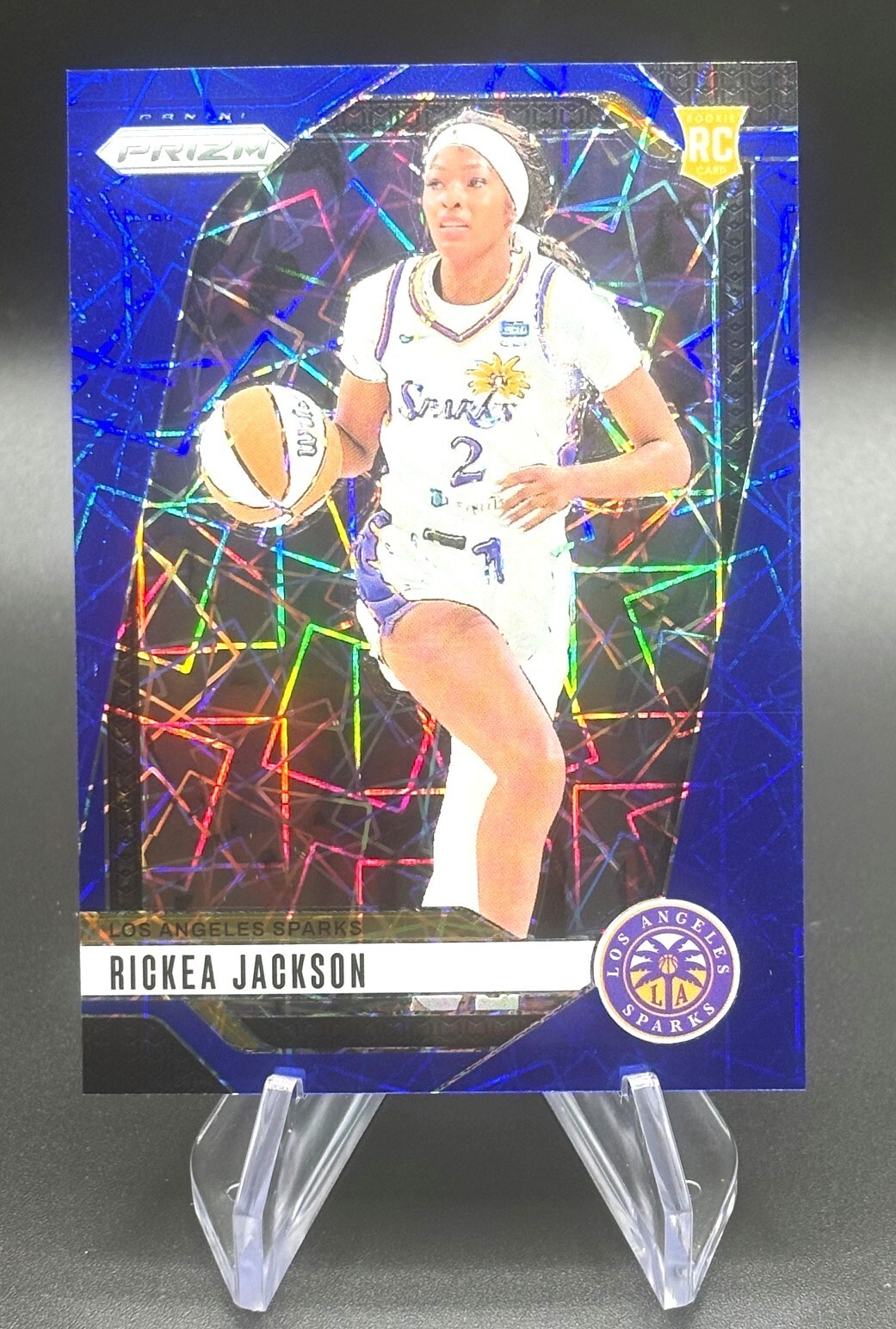 2024 Panini Prizm WNBA Prizms Blue Velocity #60 Rickea Jackson Sparks