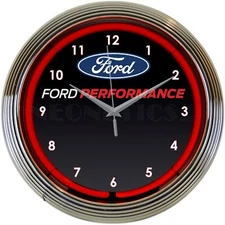 Neonetics 8FRDPF Ford Performance Car Dealer Light 15 Inches Neon Clock