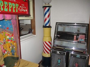 BARBER POLE 86 INCH RESTORED CIRCA 1920
