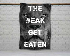 Lion Gym Flag - Motivational Home Gym Wall Art Decor