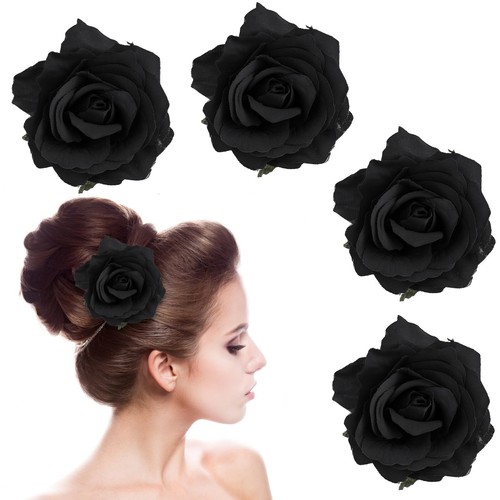 5 Pack Rose Flower Hair Clip Brooches Fabric Rose Mexican Brooch Headpieces H...