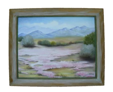 California Desert Landscape Painting Original Mountains Vintage Impressionist