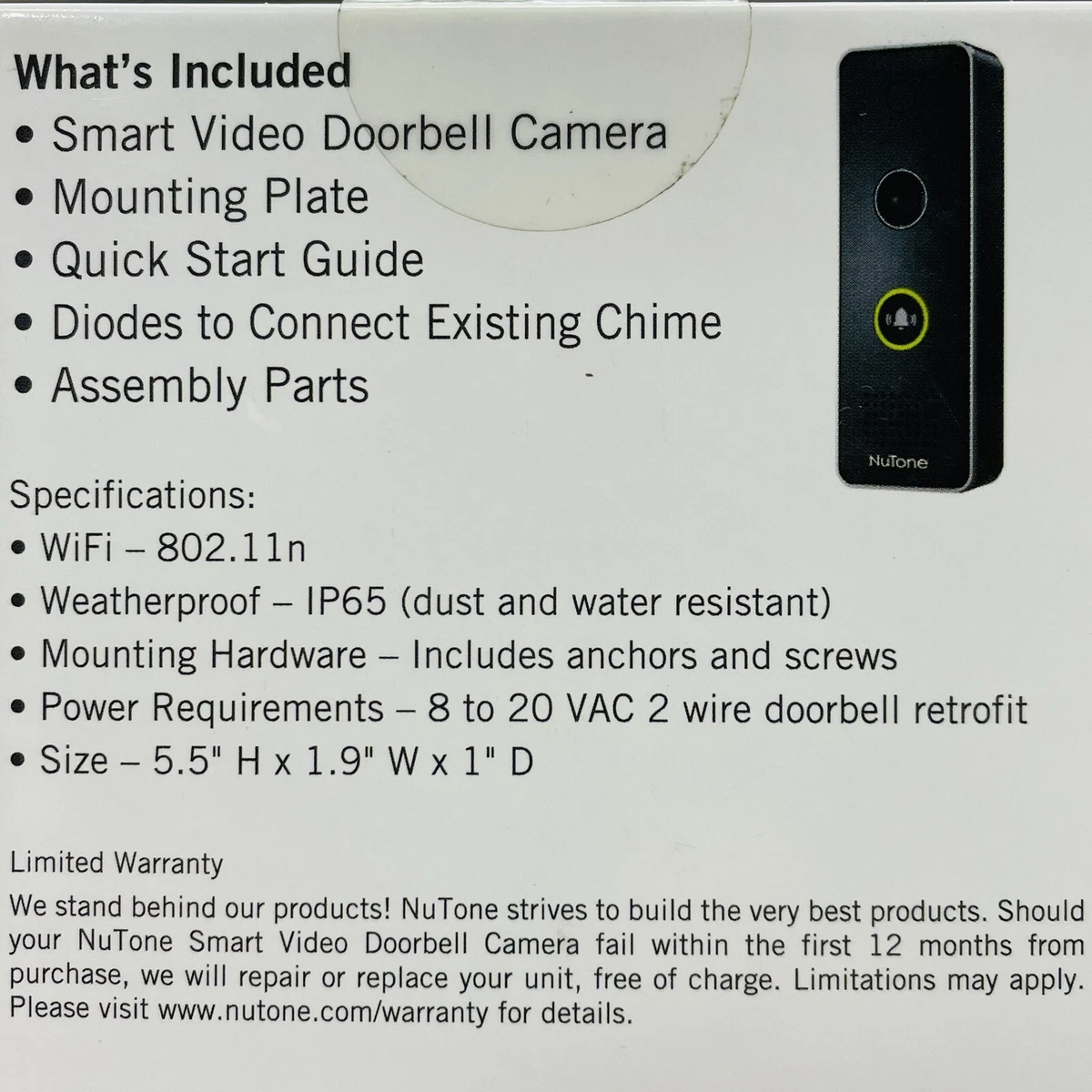 nutone doorbell camera