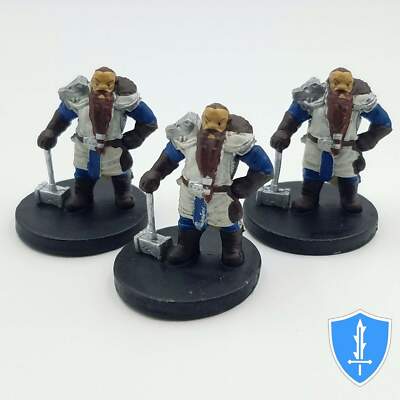 Shield Dwarf Fighter x3 - Elemental Evil #7 D&D Miniature