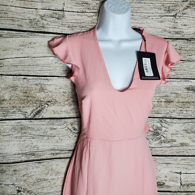 pretty little thing Dusty Pink Plunge Frill Sleeve Split Detail Midi Dress Sz 0 | eBay pretty little thing Dusty Pink Plunge Frill Sleeve Split Detail Midi Dress Sz 0 | eBay