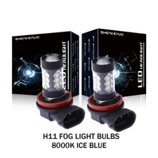 LED Light Bulbs Kit H11 H8 H9 8000K Bulbs Ice Blue High Power Fog Light