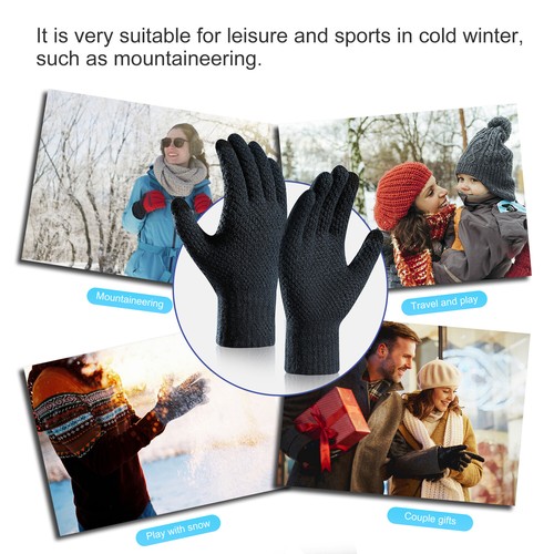 Winter Wool Warm Knitted Touch Screen Glove Mobile Phone Knitted Gloves MenWomen - Picture 85 of 107