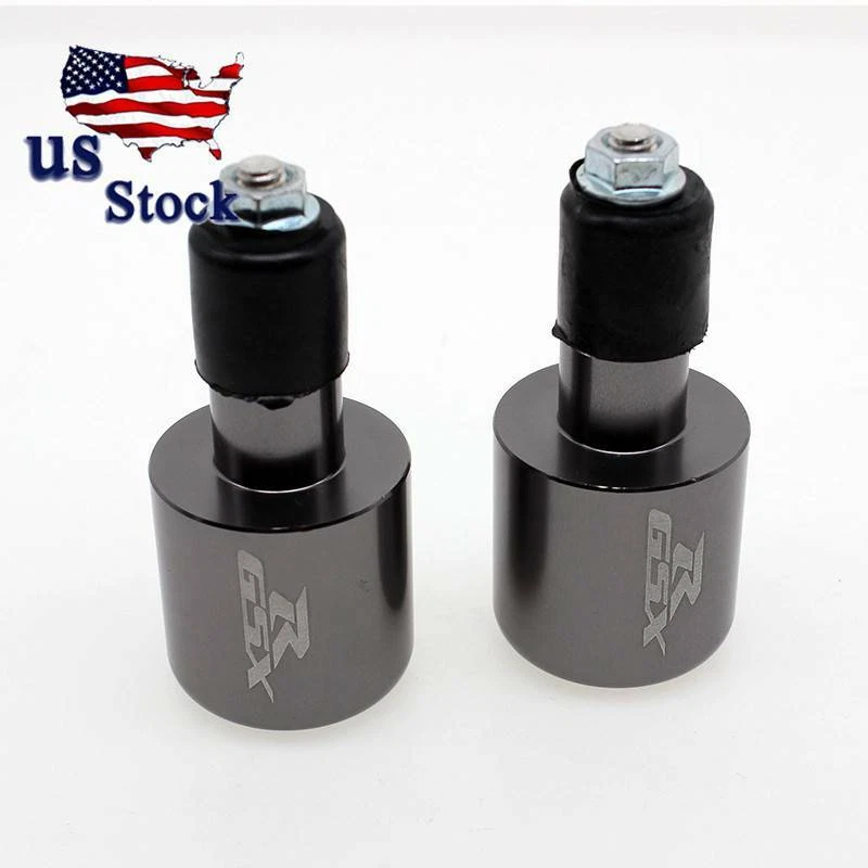 Para Suzuki GSXR1000 2001 2002-2016 Gris Moto Manillar Extremos Agarre Tapón Foto 2 de 4