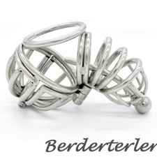 Stainless Steel Ball Stretcher Scrotum Chasity Cage Male Fetish Chasity Device